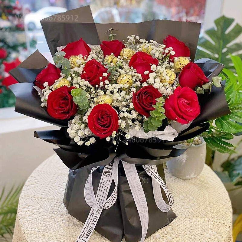 【爱你不用怀疑】11朵红玫瑰8颗费列罗朵红玫瑰之恋玫瑰花束鲜花店生日鲜花网红花店送花上门