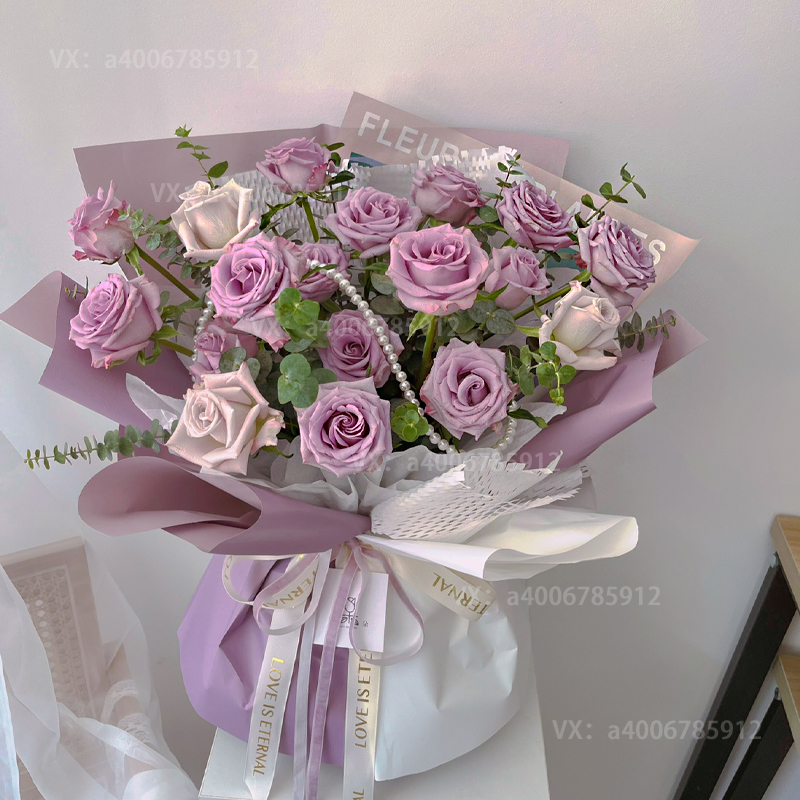 【永恒海洋之歌】生日礼物19枝紫色玫瑰约会送女友送朋友送闺蜜花店送花上门生日鲜花
