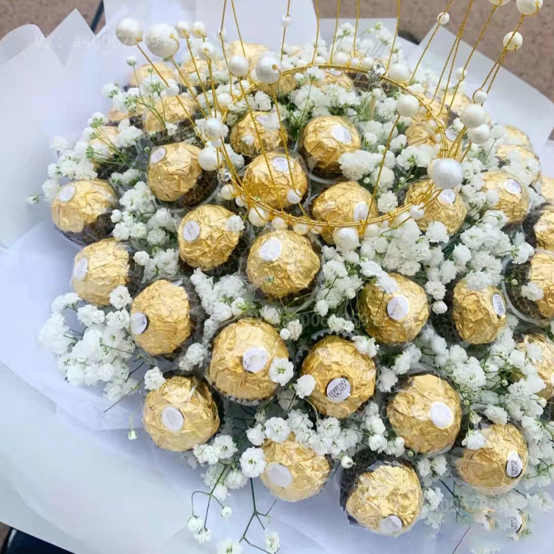 【甜蜜爱你】费列罗巧克力花束52颗送女友送爱人生日礼物表白礼物零食花束送皇冠花店送花上门