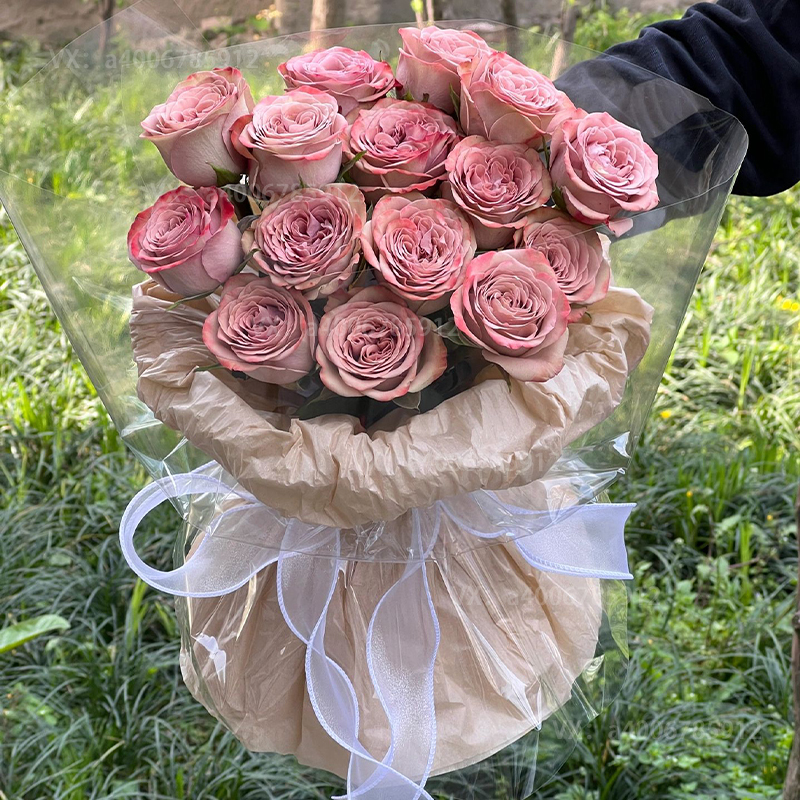 【永恒的爱】花店送花上门生日鲜花生日礼物16朵卡布奇诺奶油风花束送女友送男友鲜花配送上门