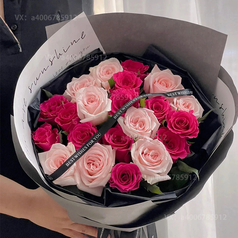 【与你一起】弗洛伊德玫瑰12朵粉玫瑰9朵混搭生日花束花店鲜花配送女友的花束高端轻奢花束