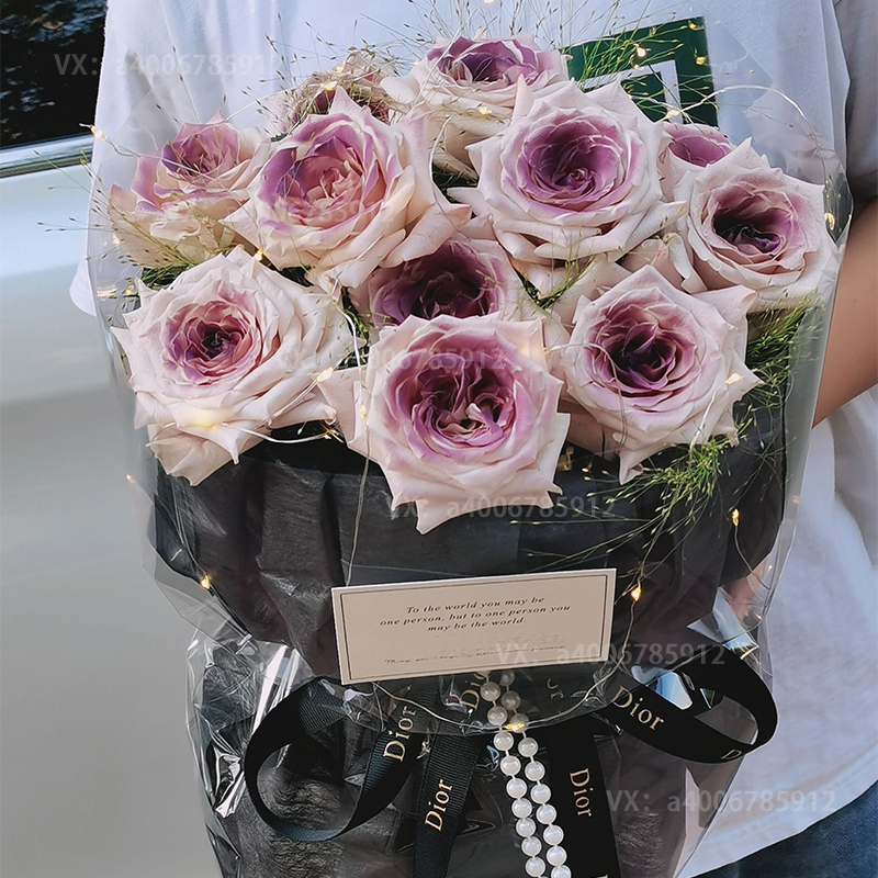 【甜甜微笑】花店鲜花配色11朵乌梅子酱玫瑰小香风花束送女友的生日花束鲜花免费配送