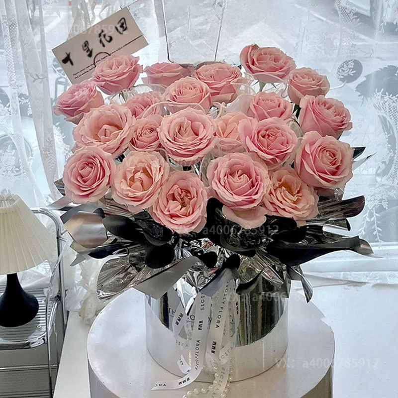 【暖暖的阳光】生日礼物21朵粉玫瑰抱抱桶花束鲜花店送花上门同城配送女友闺蜜老婆情人求婚表白