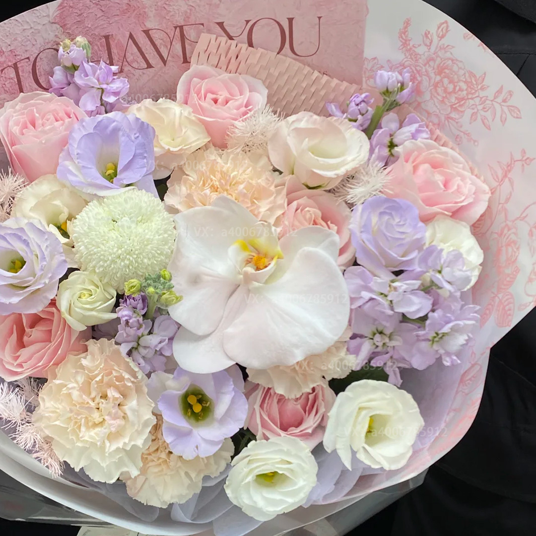 【粉色物语】蝴蝶兰混搭粉玫瑰花束生日礼物鲜花送闺蜜送女友花店送花上门高考鲜花