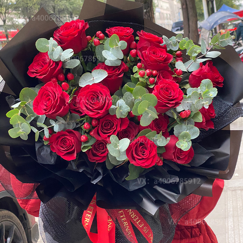 【热烈的爱着你】花店送花上门生日花束19朵红玫瑰花花束送女友送老婆生日礼物纪念日鲜花
