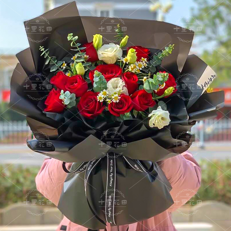红玫瑰11朵【初心不负爱你久久】韩式高档红玫瑰花束送女友送老婆生日鲜花花店送花上门