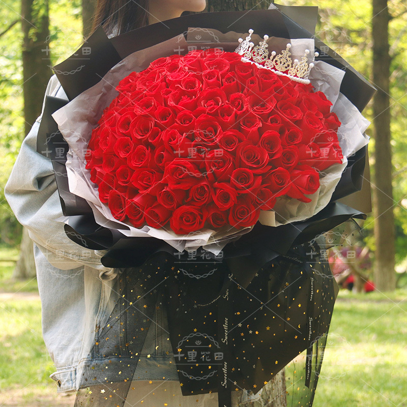 【有始有终】99枝红玫瑰鲜花玫瑰玫瑰之约浪漫鲜花生日鲜花网红款情人节鲜花预定花店送花上门
