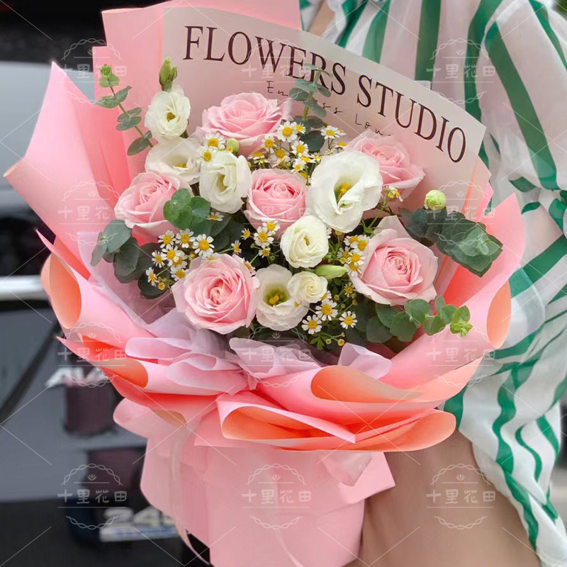 【晴空万里】6朵粉玫瑰送女友生日礼物送闺蜜玫瑰花玫瑰之约陌上花开生日鲜花网红花店送花上门
