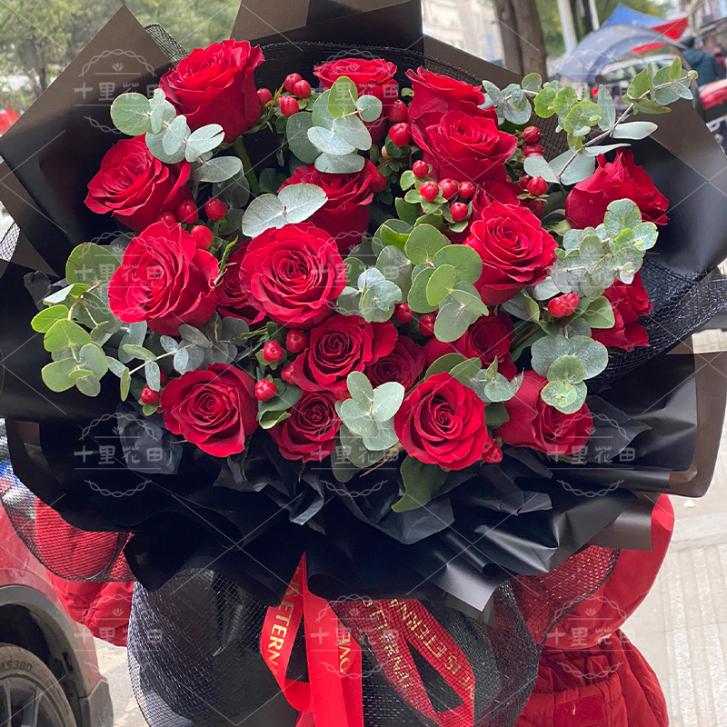 【热烈的爱着你】花店送花上门生日花束19朵红玫瑰花花束送女友送老婆生日礼物纪念日鲜花