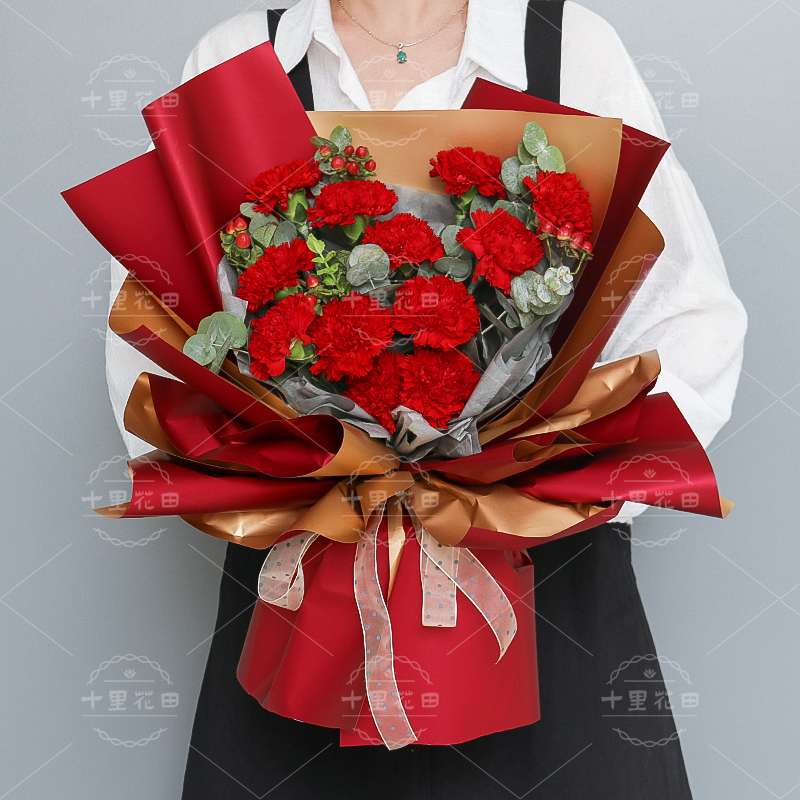 【您辛苦了】花店送花上门生日礼物送妈妈送长辈送老师11朵红色康乃馨花束母亲节鲜花送婆婆礼物