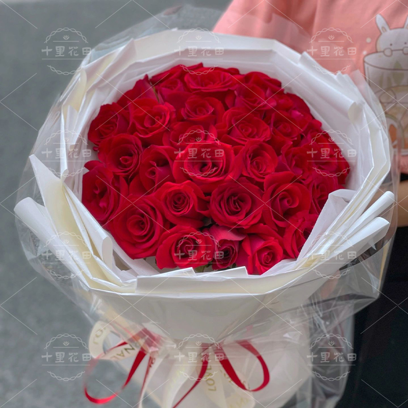 【温柔热烈】生日花束花店送花上门红玫瑰33朵花束送女友送老婆纪念日花束送闺蜜生日礼物高颜值
