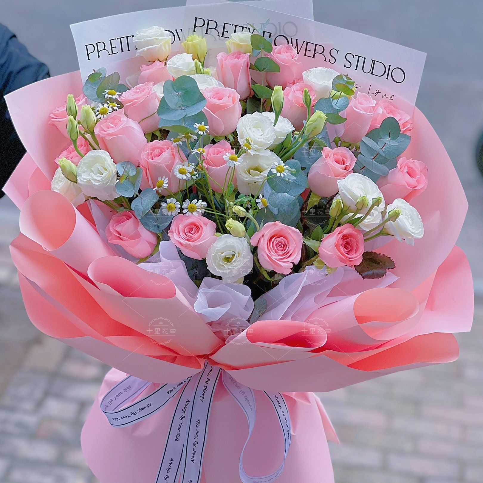 【粉色回忆】19朵粉玫瑰桔梗花束生日鲜花送朋友生日礼物花店送花上门生日礼物