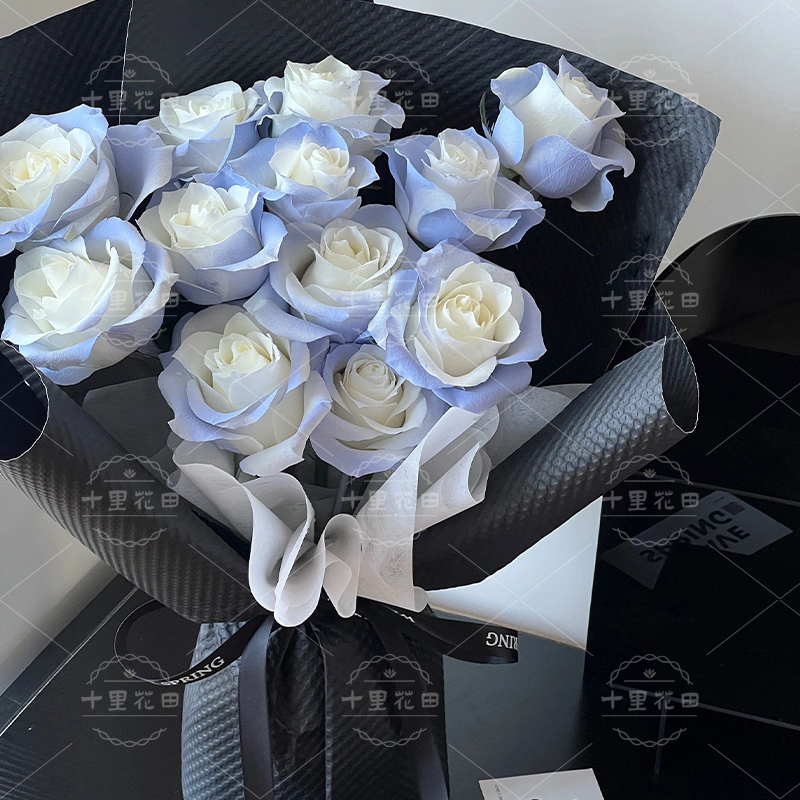 【给你写的信】花店送花上门生日花束碎冰蓝12朵送女友送男友生日礼物生日鲜花表白鲜花