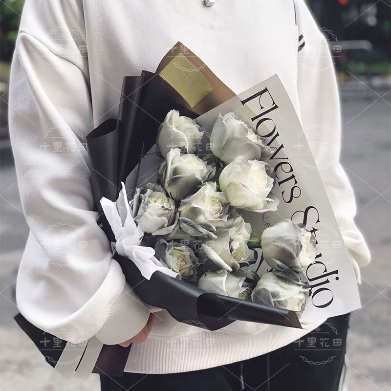 【捧花见面】黑骑士玫瑰11朵花束送朋友御姐花束男生日礼物生日鲜花送男朋友花店送花上门