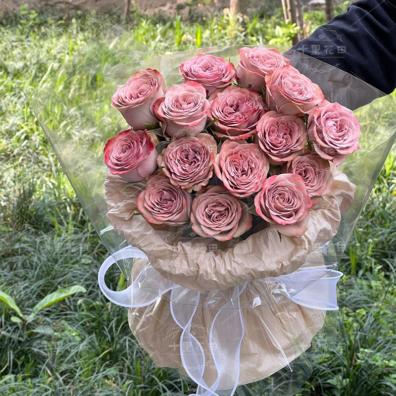 【永恒的爱】花店送花上门生日鲜花生日礼物16朵卡布奇诺奶油风花束送女友送男友鲜花配送上门