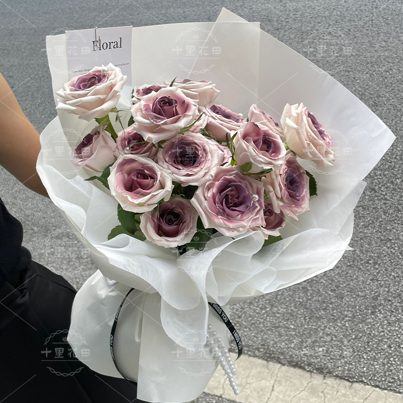 【极致偏爱】花店鲜花配送乌梅子酱玫瑰19朵花束送女友送闺蜜生日礼物生日花束鲜花免费配送